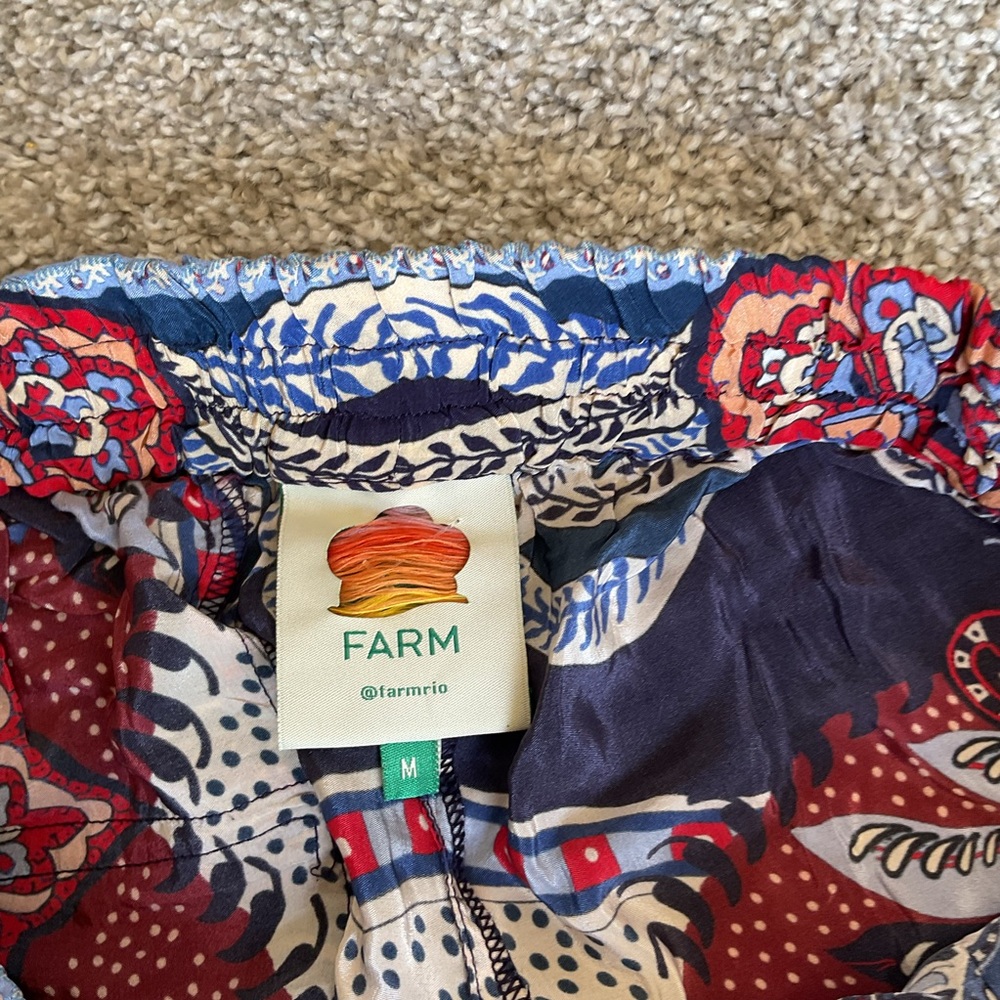 FARM Rio Navy, Red & Cream Paisley Drawstring pants - Picture 2 of 7